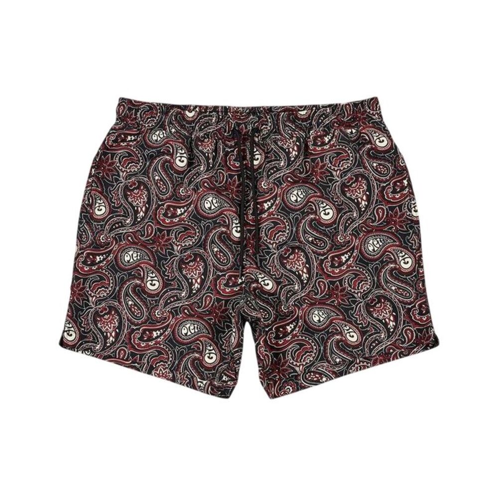 Pretty Green Mens Regular Swimming Swim Shorts / Black Print